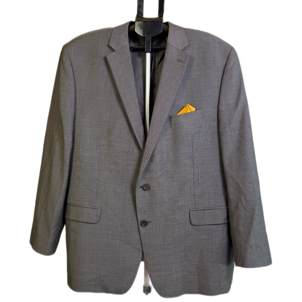 Lauren Ralph Lauren‎ Mens Grey Two Button Blazer Sport Coat Jacket Grey 46R